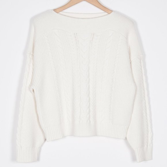 Chunky Winter White Ivory Cable Knit Pullover Sweater; New with Tags! - Picture 1 of 7